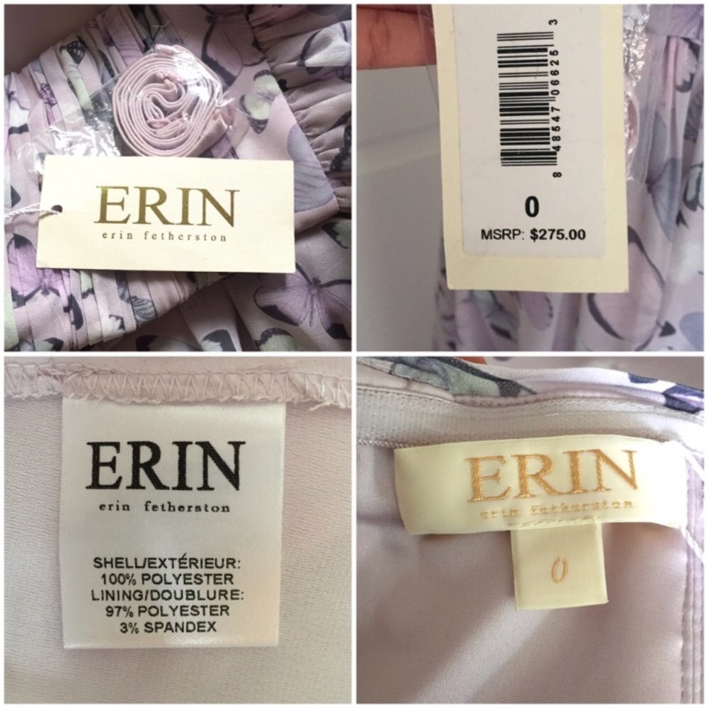 NWT Erin Featherston Lilac‎ Pleated Bodice Gown - Picture 8 of 8